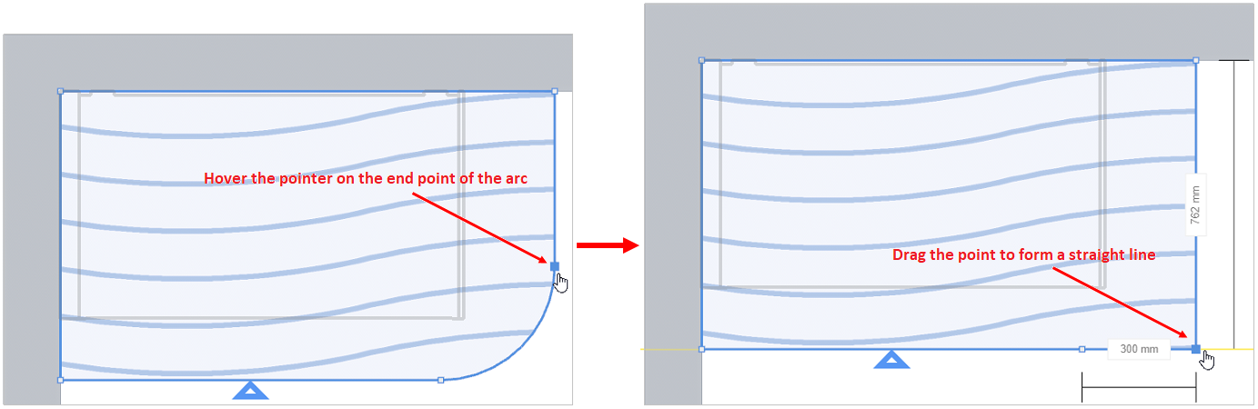 Change corner cut with point