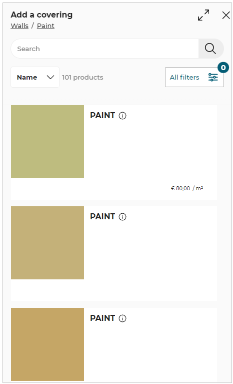 Paint catalog