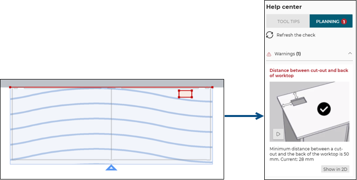 Cut-out and worktop back