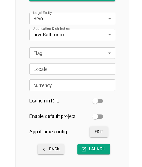 Default project toggle available