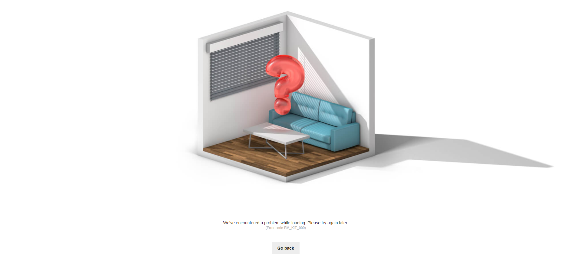 Bathroom planner loading error screen