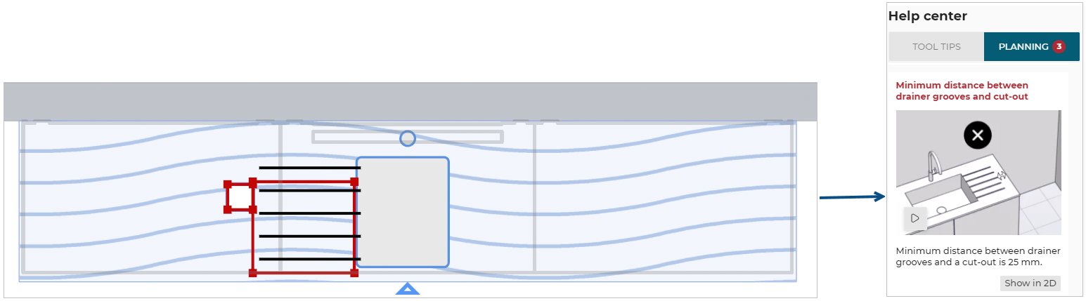 Drainver groove and cut-out