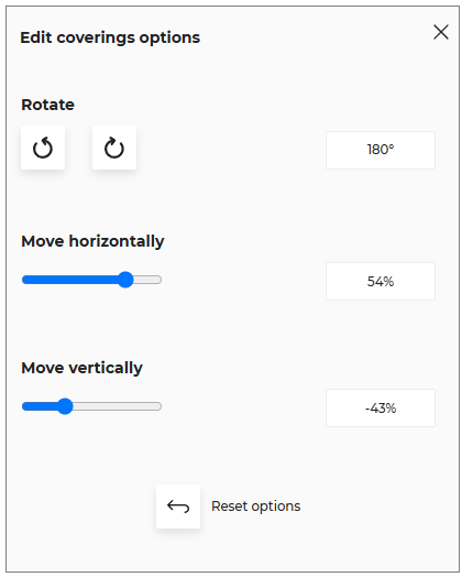 Edit coverings options