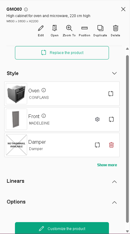 Edit panel categories