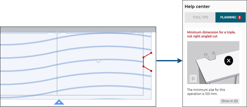 Triple angle cut too small