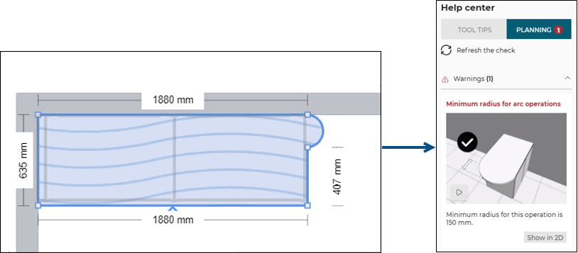 Minimum required arc radius