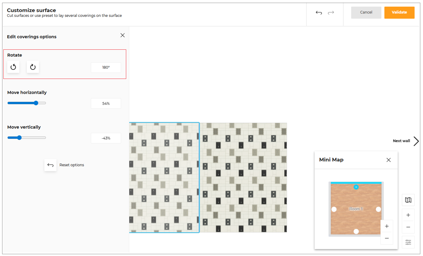 Rotate coverings Surface