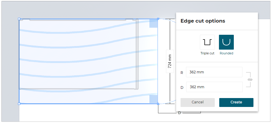 Rounded Edge Cut Options