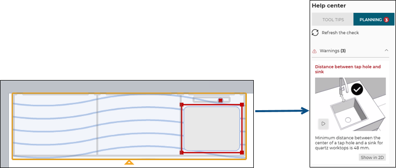 Tap hole and quartz woktop