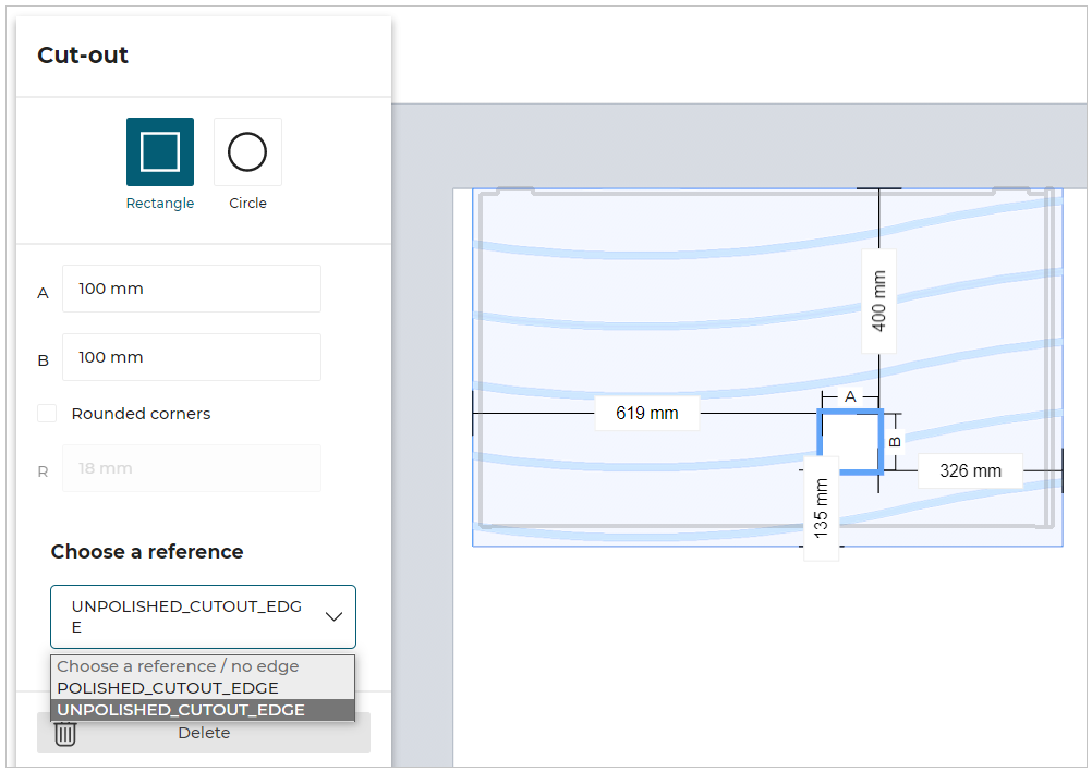 Cut-outs edge products