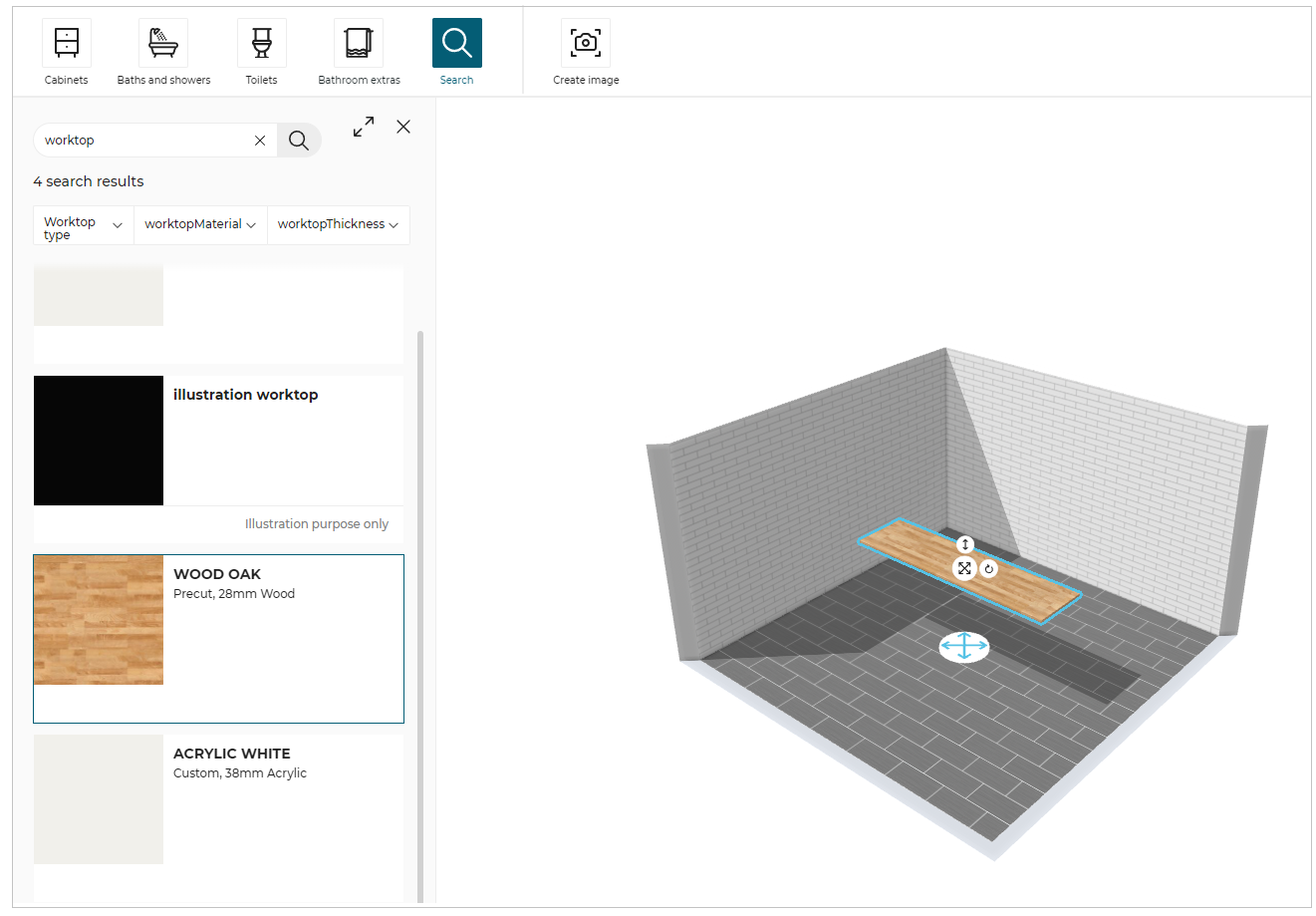 Freestanding worktop