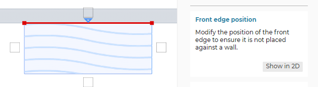 Front against a wall