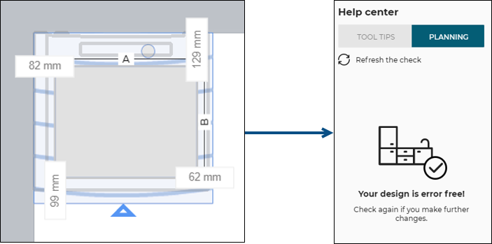 Cut-out hob and sink too close