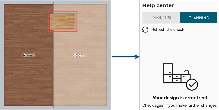 Worktop over room separator