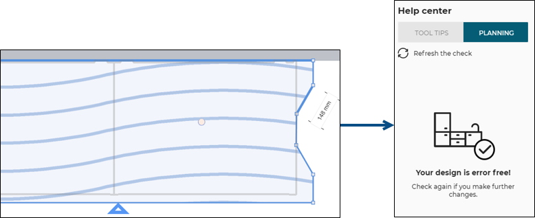 Enlarged triple angle cut