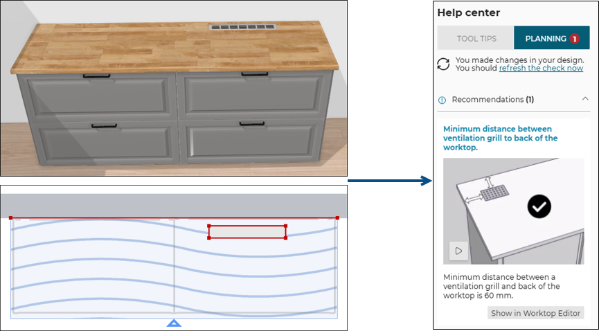 Ventilation grill too close