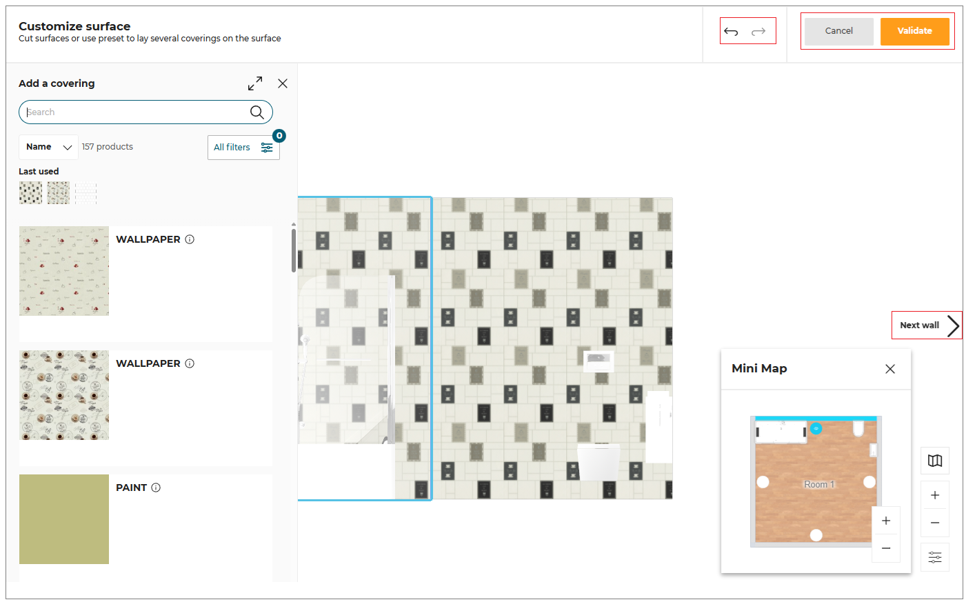 Change coverings options